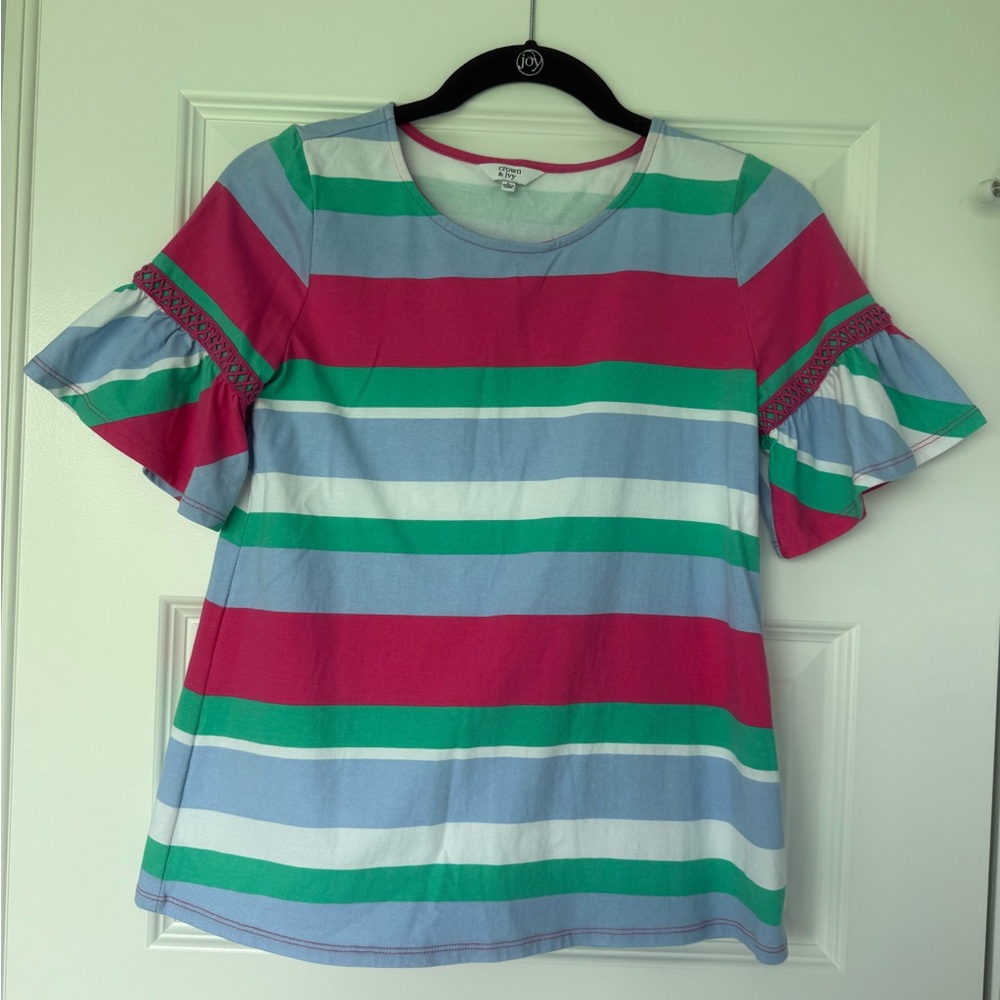 crown & ivy Multicolor Striped Kids Blouse